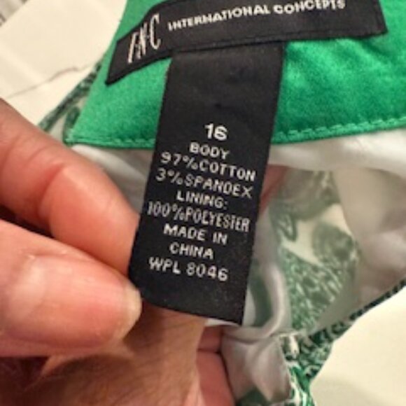 INC International Concepts Green Sleeveless Baroque Print Dress 16 (Green) - Picture 10 of 10